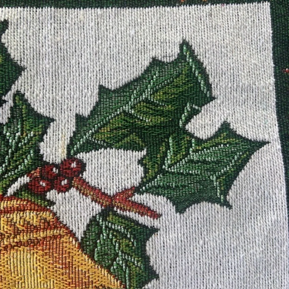 Set of 6 Farmhouse Holiday Placemats Cottagecore Christmas Tapestry Woven